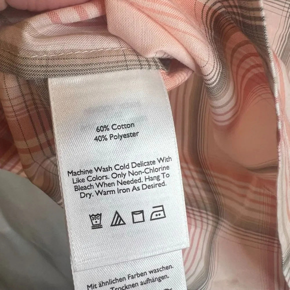 Eddie‎ Bauer NWT Vneck Long Sleeve Cotton Blend Plaid Shirt Size Medium - Picture 8 of 9